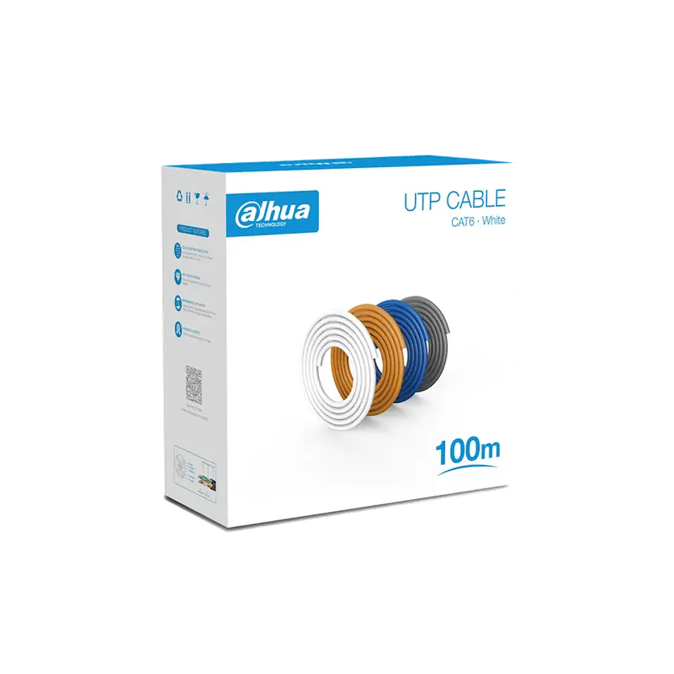 DH-PFM920I-6UN-C-100-white. ROLLO DE CABLE 100MTS. DAHUA UTP CAT6. 1