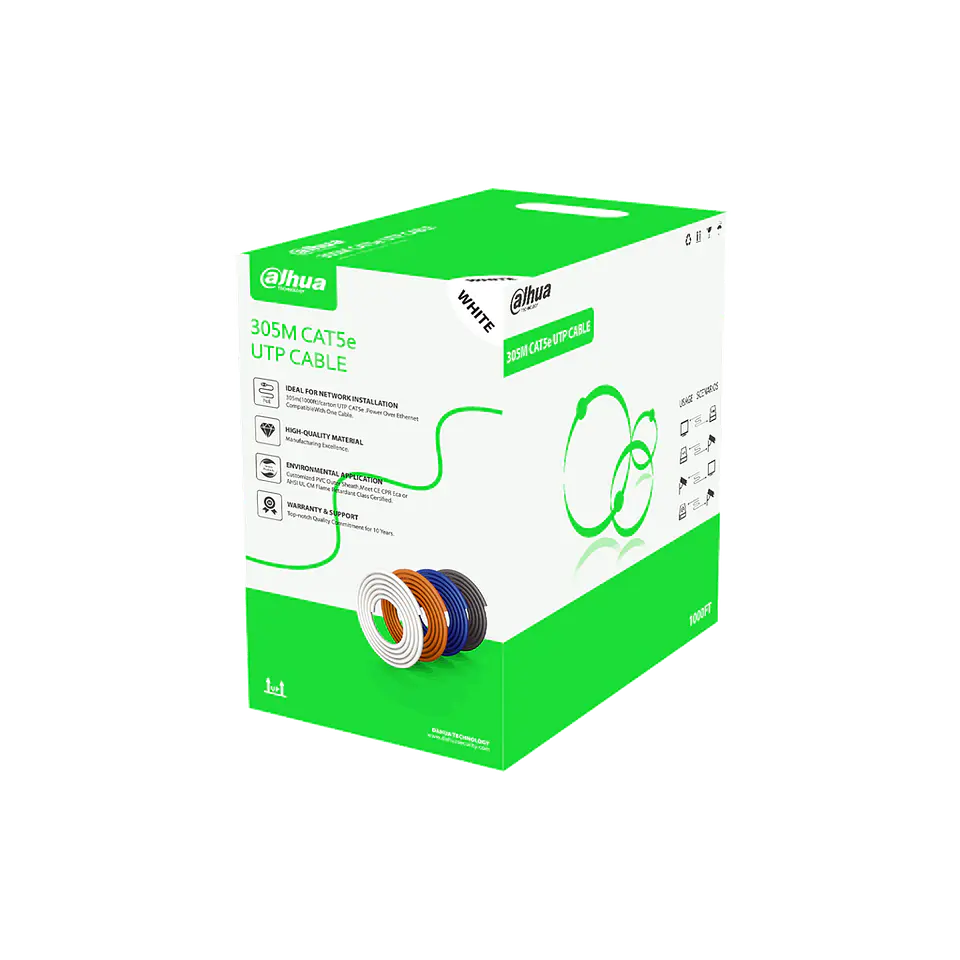 DH-PFM922I-5EUN-C-white. Cable UTP Cat5E aleacion aluminio cobre 305 metros calibre 24AWG 1
