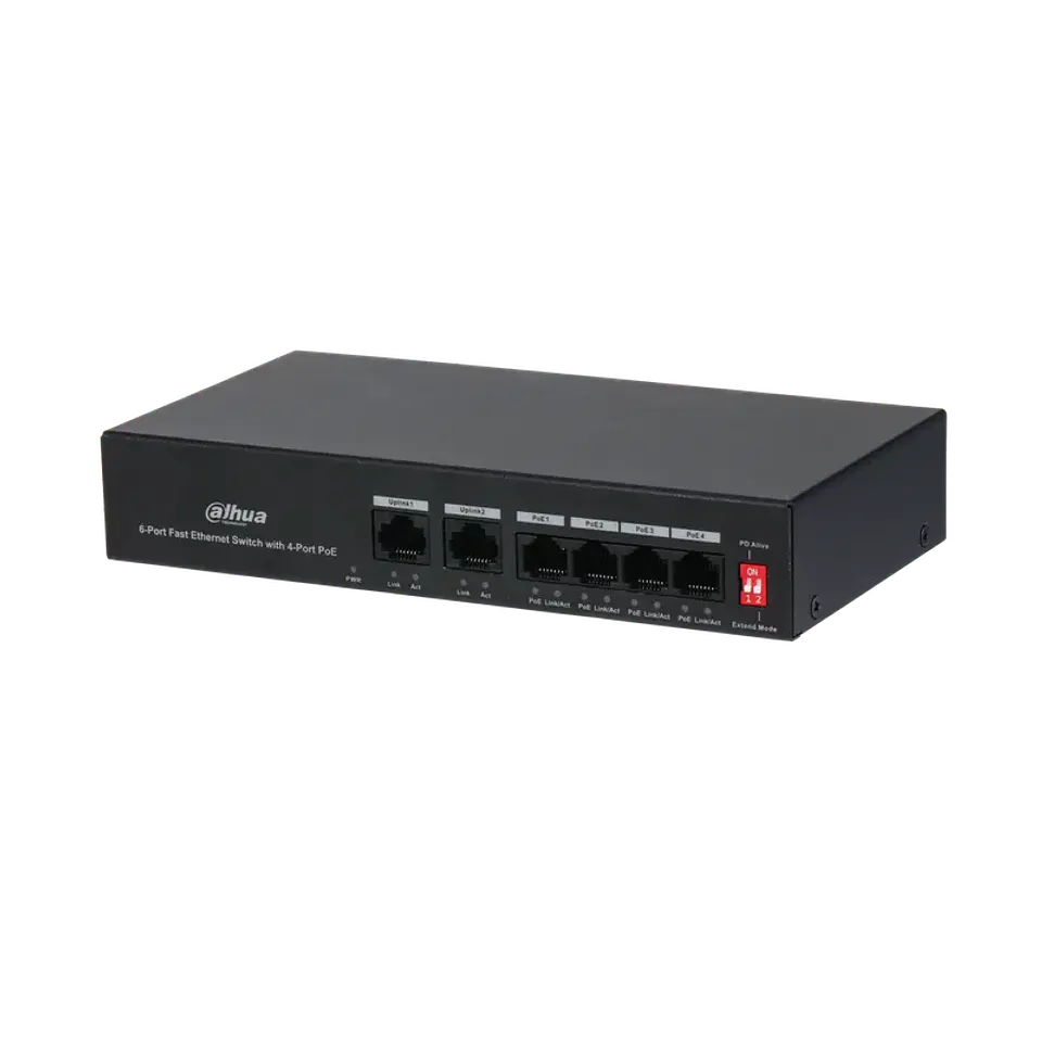 DH-PFS3006-4ET-36. SWITCH 4 BOCAS POE DAHUA - 36W 1