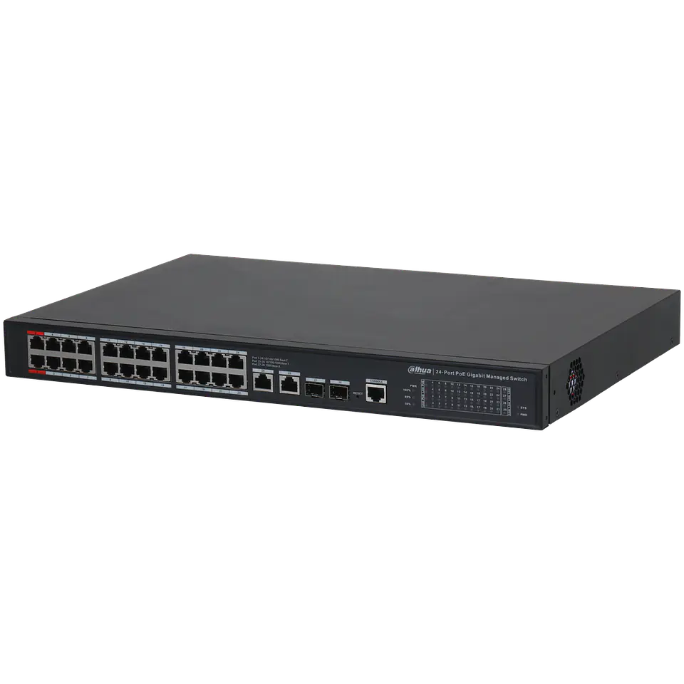 DH-S4228-24GT-240. Switch Dahua Admin 24 puertos GE PoE, 2 puertos GE + 2 puertos GE SFP 56 Gbps 41 2