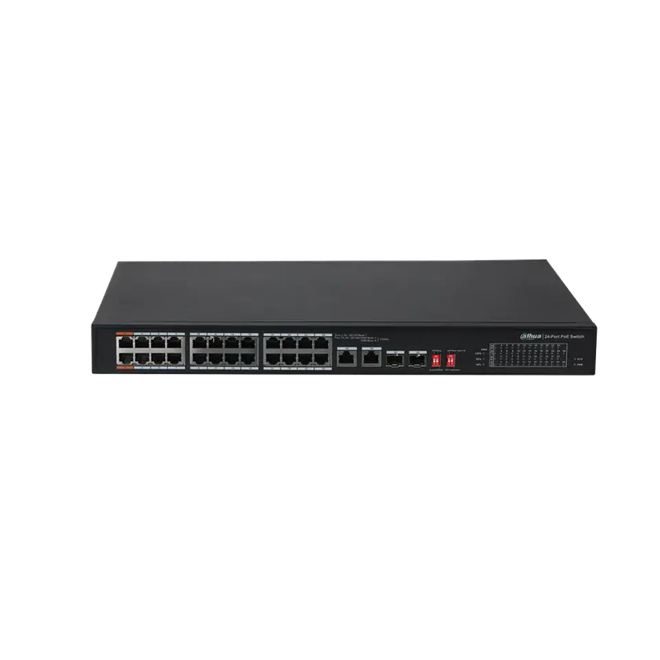 DH-PFS3226-24ET-240. Switch PoE 24 PUertos DAHUA 240W. 1