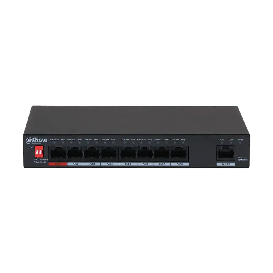 DH-PFS3009-8ET-96-V2. Switch Poe Dahua 8 Puertos 10/100 + 1 Uplink 96w No Admin 1