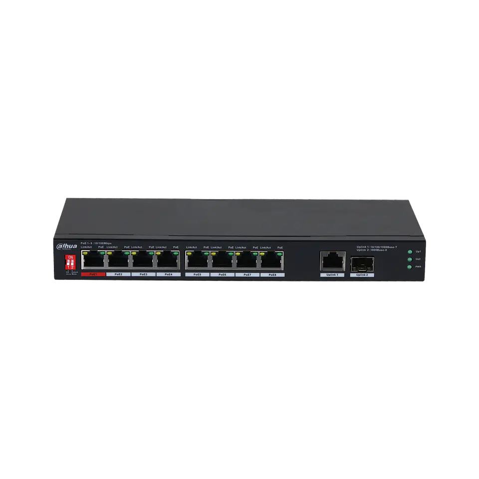 DH-PFS3110-8ET1GT1GF-96. Switch PoE Dahua 8 Entradas PoE Fastethernet, 1 Uplink Gigabits, 1 SFP Upli 2