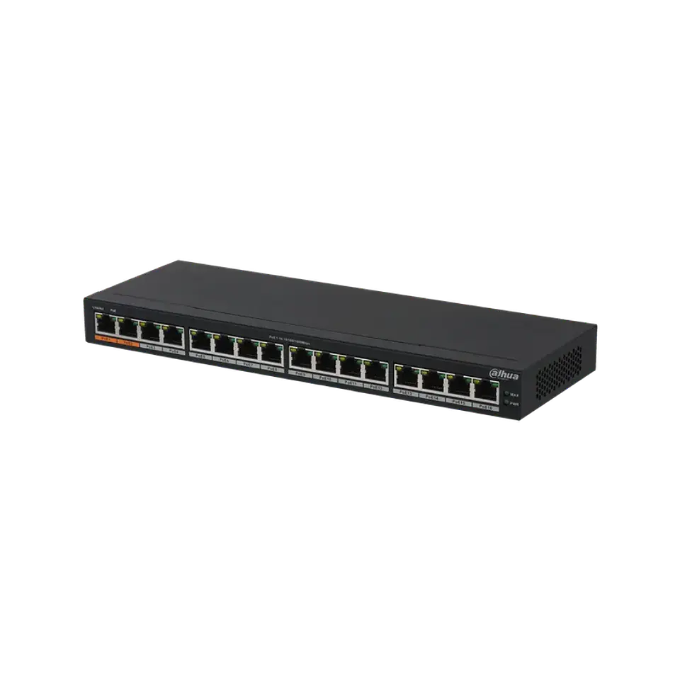 DH-PFS3016-16GT-190. SWitch PoE 16 puertos Gb 2 puertos Hi-PoE Standard, 190W. 1