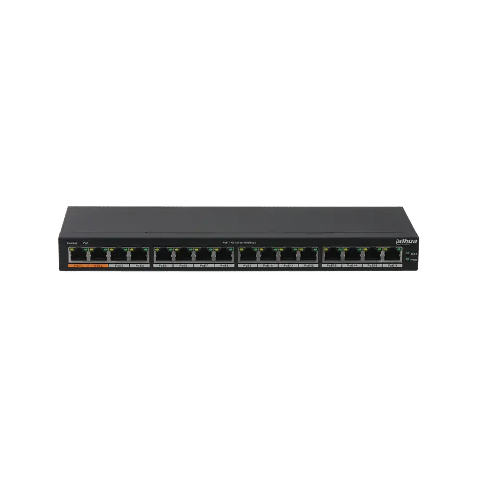 DH-PFS3016-16GT-190. SWitch PoE 16 puertos Gb 2 puertos Hi-PoE Standard, 190W. 2