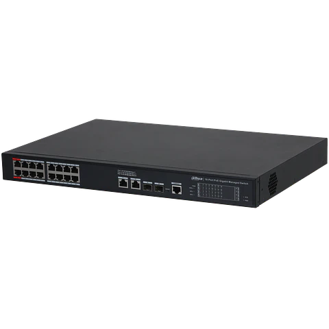 DH-S4220-16GT-190. Switch Dahua 16 puertos PoE Gigaethernet 2 Puertos Gigaethernet 2 puertos SFP 1Gb