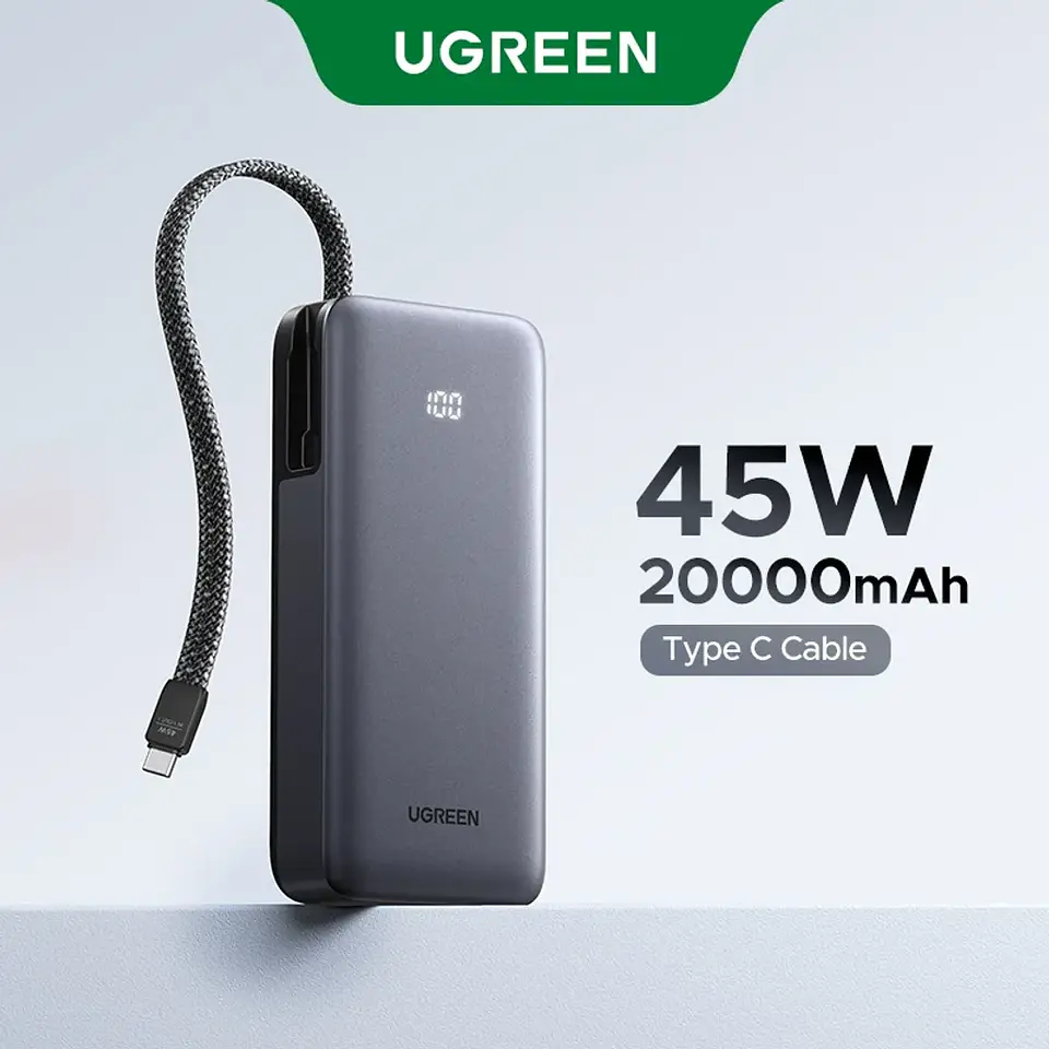 PB536. Power Bank Alta Vel. UGREEN 20.000Mah 45W. Incluye Cable 3