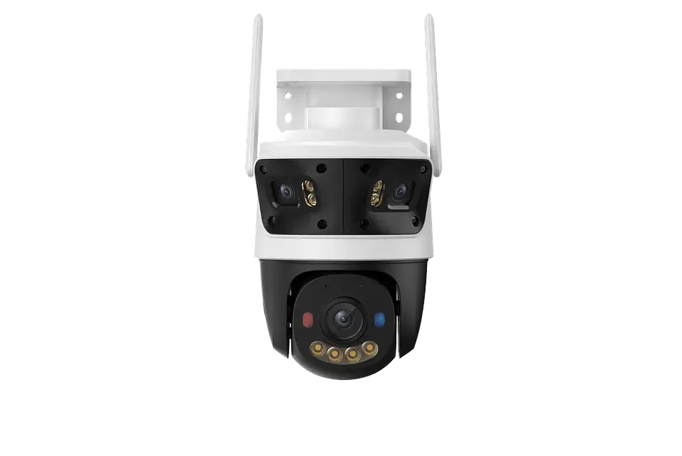 IPC-S7UN-11M0WED. Cámara IMU Cruiser Triple 11MP lente tripe, 2 lente fijos de 3MP 1 lente PT de 5MP cámara de exterior audio bidireccional. 1