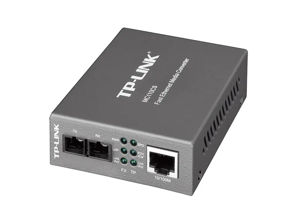 MC110CS. TP-LINK SM MONOMODO TRANSCEIVER 100MBPS 2-SC 20KM Plug-5,5x2,1mm 1