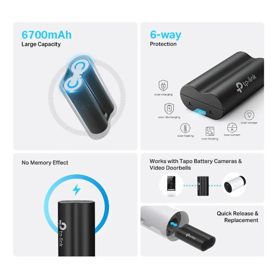 Tapo A100. Pack de baterías Tp-Link. Compatibles con Cámaras Tapo y Video Porteros 2