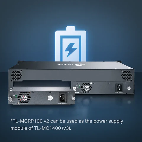 TL-MC1400. TP-LINK CHASIS PARA MONTAJE EN RACK DE 14 BAHIAS CONVERTIDORES MCXXXX
