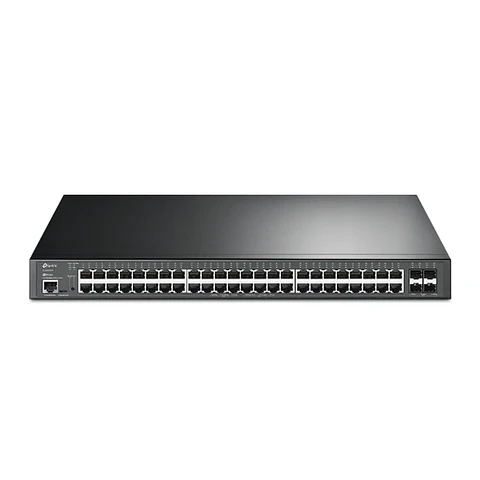 SG3452XP. Switch TP-Link, 48 Puerto PoE ( 10/100/1000 Mbps), 1 Puertos uplink ( 10/100/1000 Mbps), 4 Puertos SFP ( 1000 Mbps ), Capa 2+, PoE Total 500W