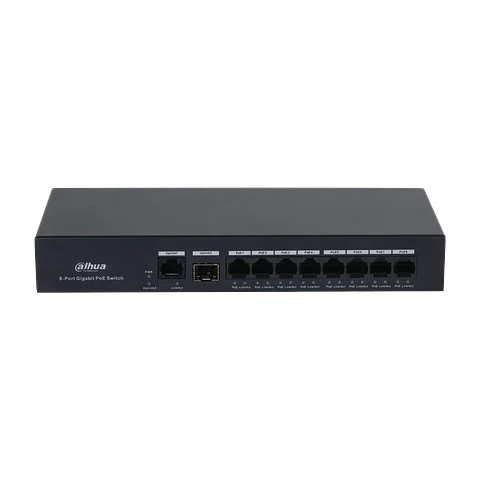 DH-PFS3110-8GT-65. Switch Dahua de 8 puertos PoE 2 Up-Link Gigaethernet.
