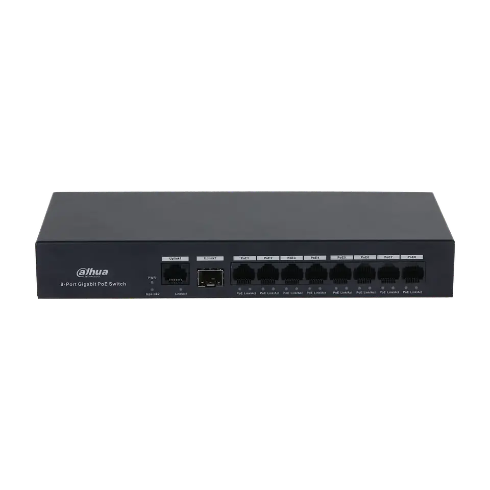 DH-PFS3110-8GT-65. Switch Dahua de 8 puertos PoE 2 Up-Link Gigaethernet. 1