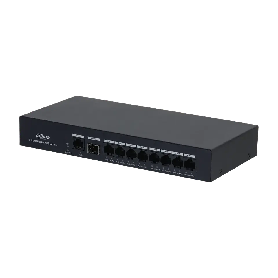 DH-PFS3110-8GT-65. Switch Dahua de 8 puertos PoE 2 Up-Link Gigaethernet. 2