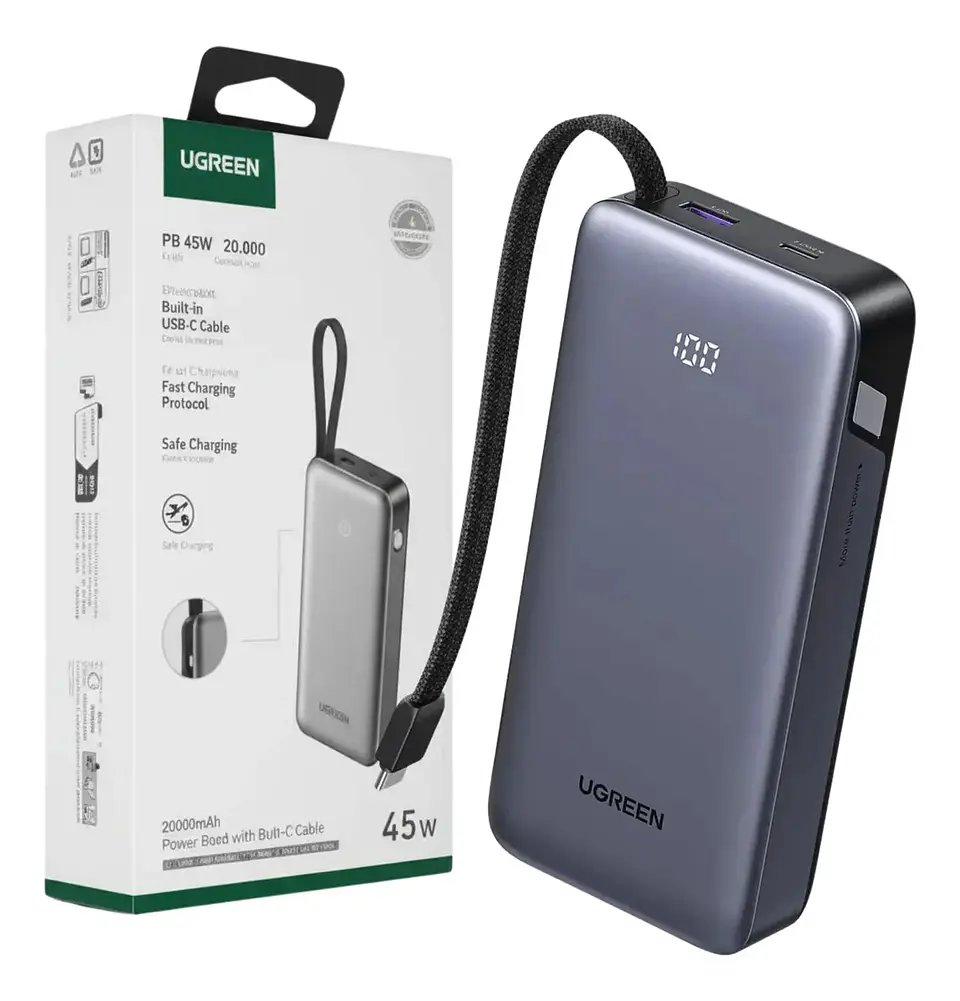 PB536. Power Bank Alta Vel. UGREEN 20.000Mah 45W. Incluye Cable 2