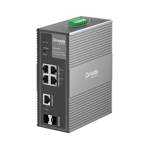 IES206GPP. Switch Industrial Omada Easy Managed 6 Puertos Gigabit, 3 Puertos PoE+ y 1 Puerto PoE++