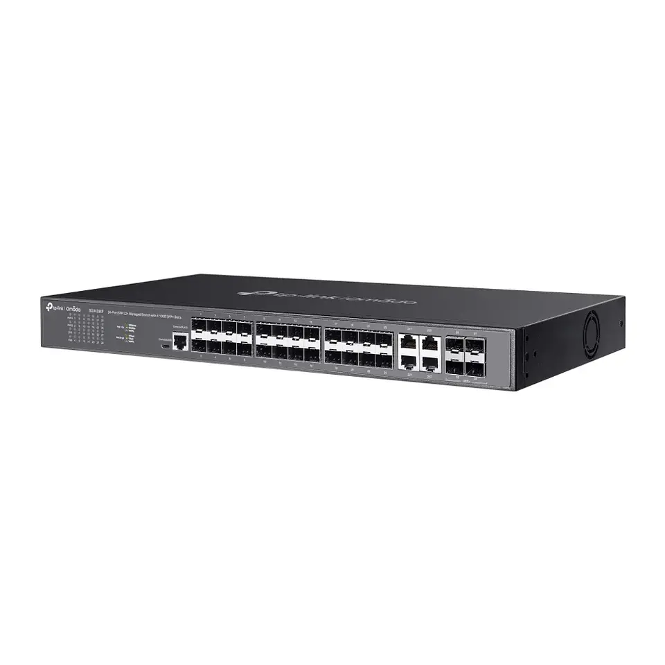 SG3428XF. Switch Omada 24 puertos SFP Gigabit, 4 Puertos SFP 10 Gigabit, 4 puertos combinados Gigabit SFP/RJ45, Características L2 y L2+. 3