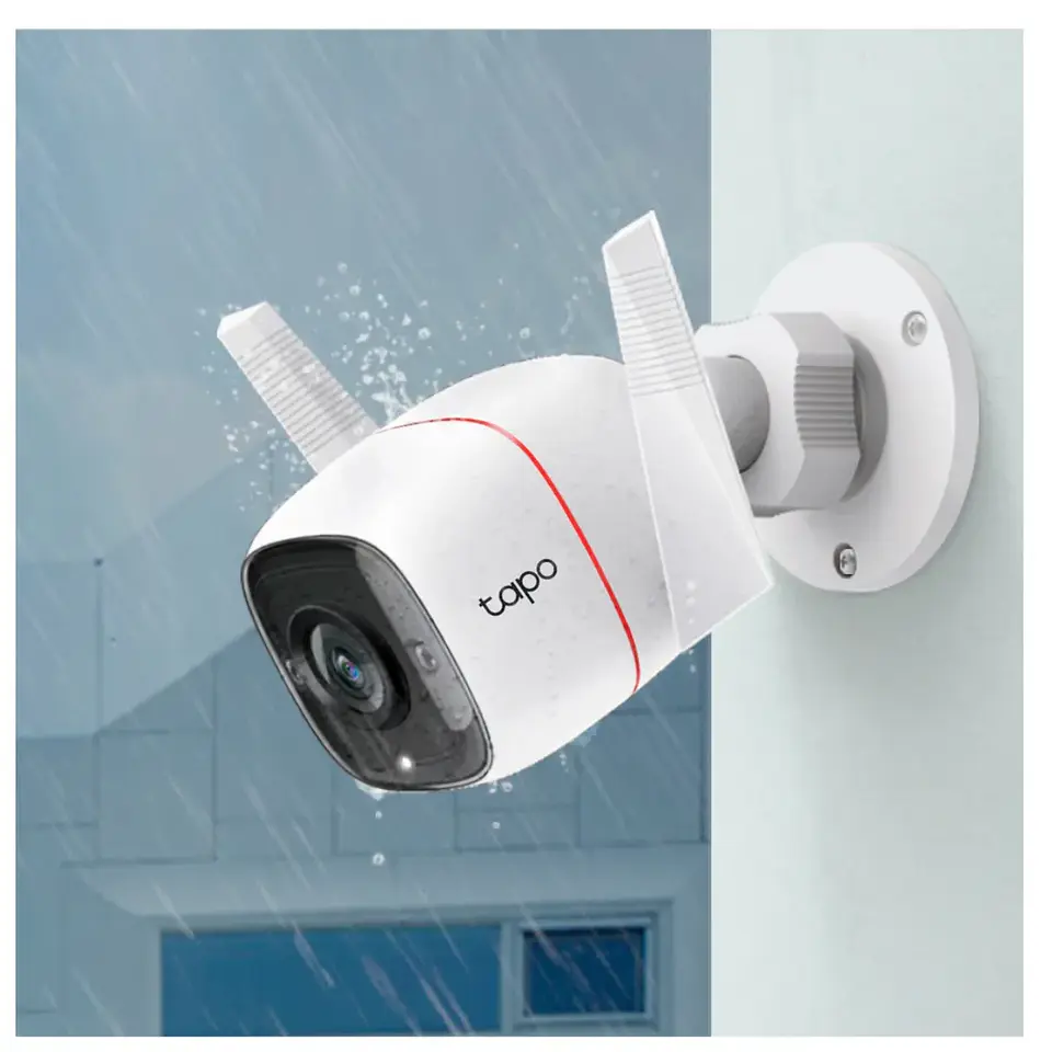 Tapo C310. Cámara IP Tapo Wifi de exterior 3MP visión nocturna de 30m audio bidireccional soporta almacenamiento de hasta 128GB asistencia por voz con asistente de Google y Amazon Alexa 2