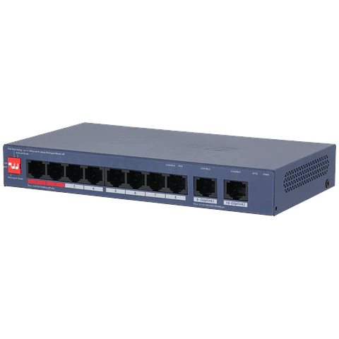 DH-CS4010-8ET2GT-110. Switch Cloud Dahua 8 Puertos Poe 110W 100Mbps 2x1Gbps Uplink Desktop