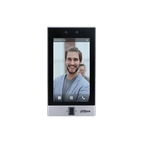 DHI-ASI7214S-W. Control de Acceso Dahua con reconocimiento facial, clave, huella, código QR y tarjet