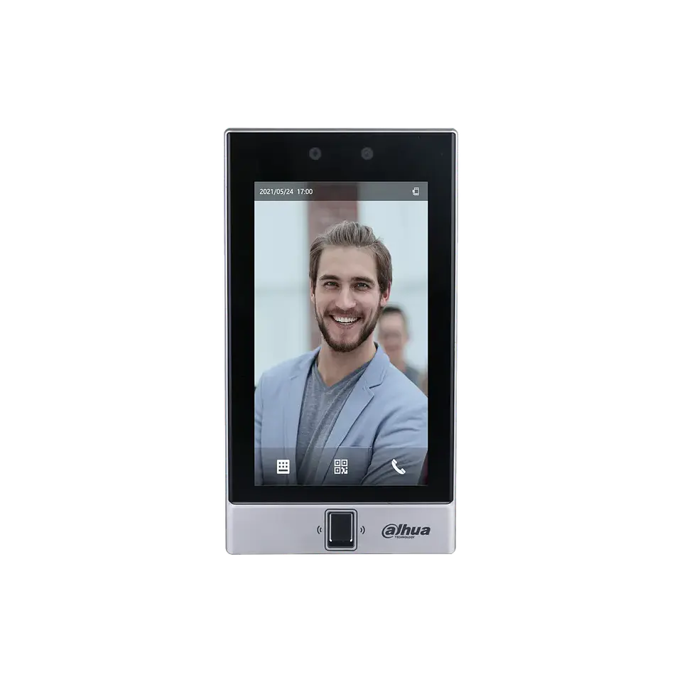 DHI-ASI7214S-W. Control de Acceso Dahua con reconocimiento facial, clave, huella, código QR y tarjet 1