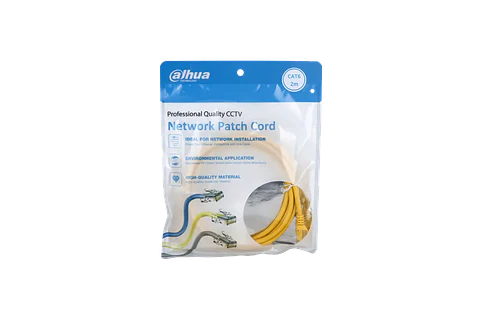 DH-PFM972-6U-2-yellow. Cable Patch Cord UTP Cat6 2 Metros Dahua Color AMARILLO