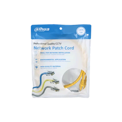 DH-PFM972-6U-1-yellow. Patch cord 1 metro Dahua categoría 6 de 24AWG COLOR AMARILLO