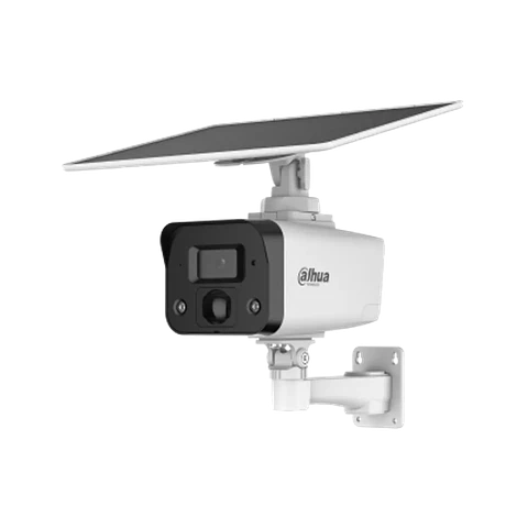 DH-IPC-HFW2441DGP-4G-SP-LA-B-0360B. Cámara IP Dahua tipo Bala, Solar, 4G, 4MP, lente fijo 3.6mm, alcanza 30M de iluminación con IR, Audio bidireccional, IVS, SMD, Protección IP67.