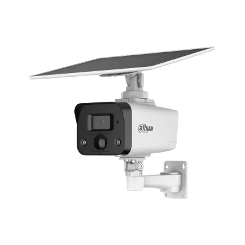DH-IPC-HFW2441DGP-4G-SP-LA-B-0360B. Cámara IP Dahua tipo Bala, Solar, 4G, 4MP, lente fijo 3.6mm, alcanza 30M de iluminación con IR, Audio bidireccional, IVS, SMD, Protección IP67. 1