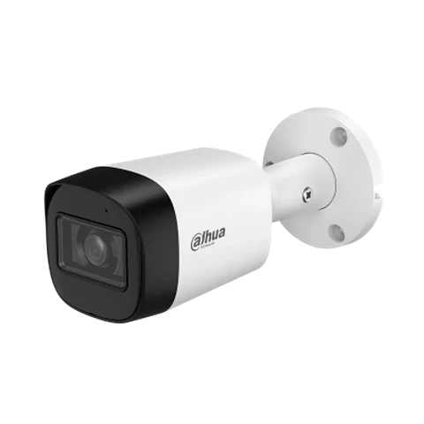 DH-HAC-HFW1500RMN-0280B-S3-DIP. Cámara Dahua Análoga Tipo Bala, 5MP, Lente Fijo 2.8mm, IR 30M, Protección IP67.