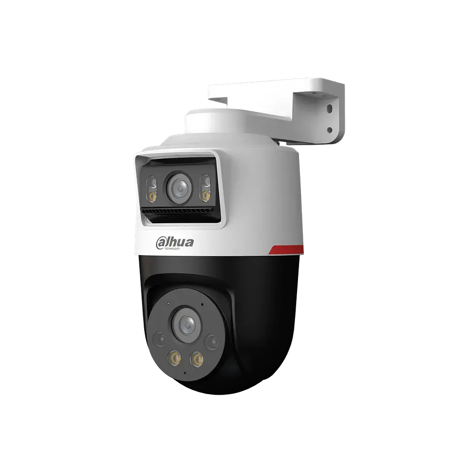 DH-IPC-PTS2249BP-E2-S-PV-LED-0360B-PRO. Cámara IP Dahua Dual, PT 2MP lente fijo 3.6mm + Cámara fija 2MP 3.6mm, Tecnología WisColor, Active Deterrance, SMD Plus, IP66 2