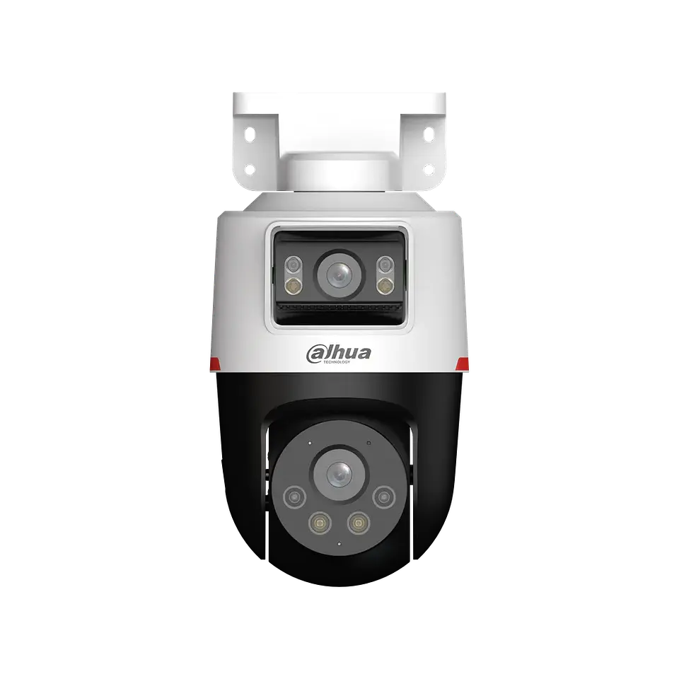 DH-IPC-PTS2249BP-E2-S-PV-LED-0360B-PRO. Cámara IP Dahua Dual, PT 2MP lente fijo 3.6mm + Cámara fija 2MP 3.6mm, Tecnología WisColor, Active Deterrance, SMD Plus, IP66 1
