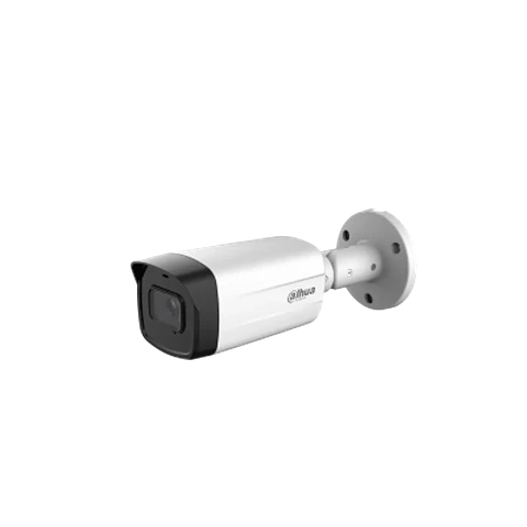 DH-HAC-HFW1500TMN-I8-A-0280B-S3-DIP. Cámara Dahua Análoga Tipo Bala, 5MP, Lente Fijo 2.8mm, IR 80M, Micrófono Incorporado, Protección IP67.