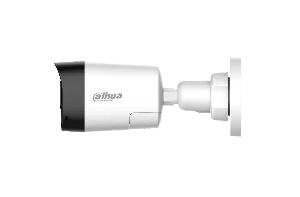DH-HAC-HFW1200RLN-IL-T-0280B-DIP. Cámara Dahua HDCVI tipo bullet de 2MP lente fijo de 2.8mm iluminación dual de hasta 30m protección IP67 con audio bi direccional. 2