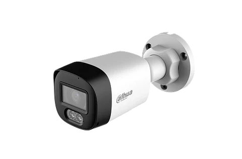 DH-HAC-HFW1200RLN-IL-T-0280B-DIP. Cámara Dahua HDCVI tipo bullet de 2MP lente fijo de 2.8mm iluminación dual de hasta 30m protección IP67 con audio bi direccional.