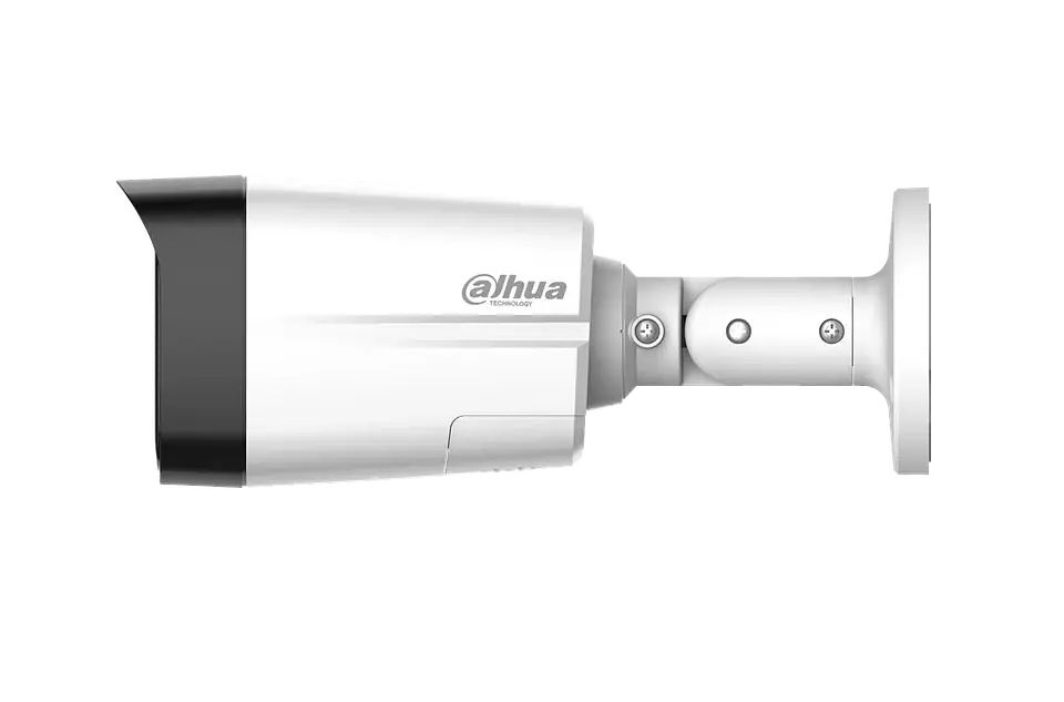 DH-HAC-HFW1200TLMN-IL-T-0280B-DIP. Cámara Dahua HDCVI tipo bullet de 2MP lente fijo de 2.8mm iluminación dual de hasta 40m protección IP67 con audio bi direccional. 2