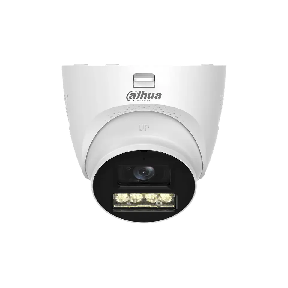 DH-HAC-HDW1200TQN-IL-T-0280B-DIP. Cámara Dahua HDCVI tipo Eyeball de 2MP lente fijo de 2.8mm iluminación dual de hasta 40m protección IP67 con audio bi direccional. 2
