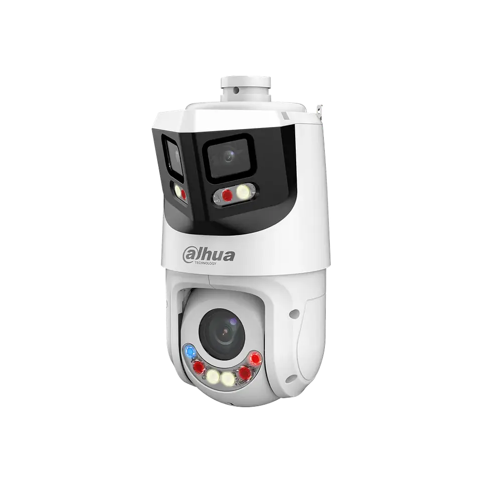 DH-SDT4E425-8P-GB-APV1-0280-S2. Cámara IP Dahua tipo PTZ panorámica cuenta con lente PTZ de 4MP 25x Zoom Óptico lente panorámico de 8MP, IR 100m IVS auto tracking Smart dual light 3