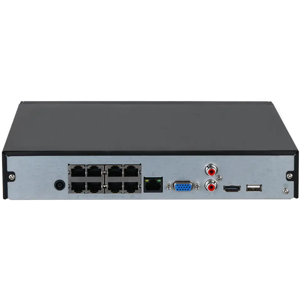 DHI-NVR2108HS-8P-4KS3. NVR Dahua 8 canales con 8 puertos PoE soporta 1 HDD hasta 20TB SMD Plus IVS ( 1