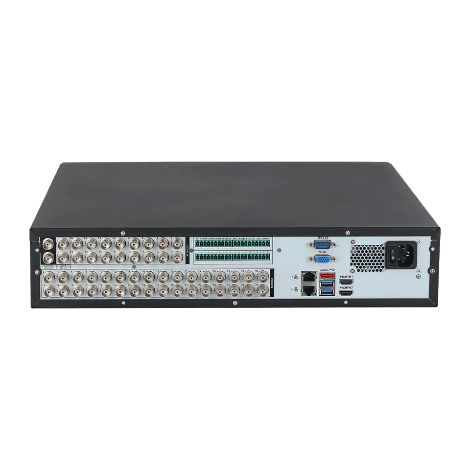 DH-XVR5832S-I3. XVR Dahua 32 canales, soporta hasta 8HDD de máximo 16TB, soporta SMD/IVS/FD XVR ocupa 2 U de espacio en Rack de comunicaciones. 3