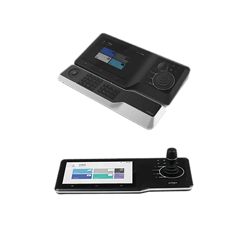 DHI-NKB5000-F. Joystick Dahua de red, permite controlar NVR-XVR-IPC cuenta con 4 salidas HDMI soporta funciones de Video Wall resolución 4K pantalla táctil de 10".