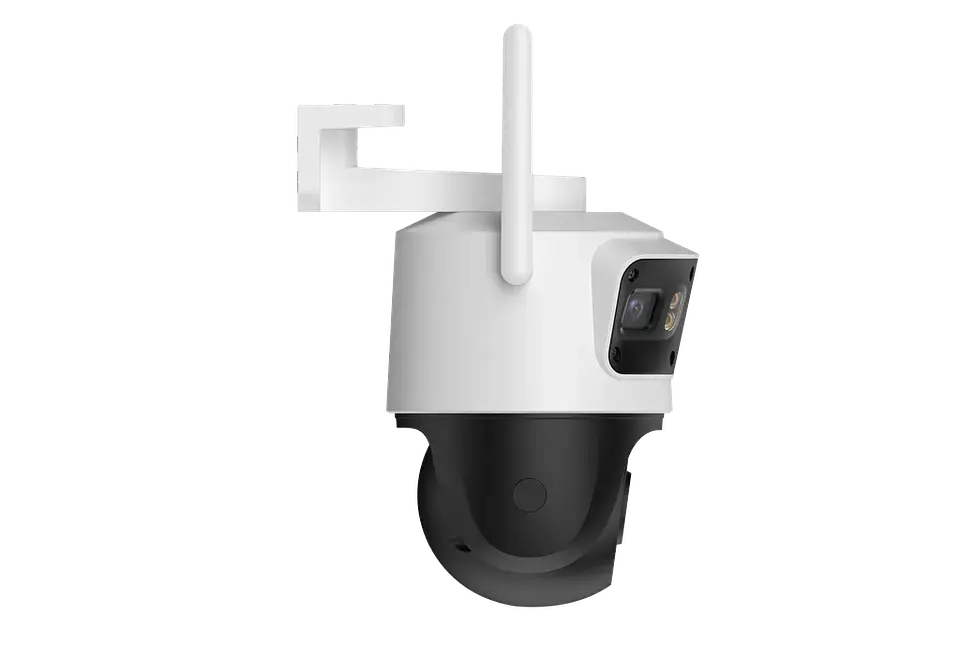 IPC-S7UN-11M0WED. Cámara IMU Cruiser Triple 11MP lente tripe, 2 lente fijos de 3MP 1 lente PT de 5MP cámara de exterior audio bidireccional. 3