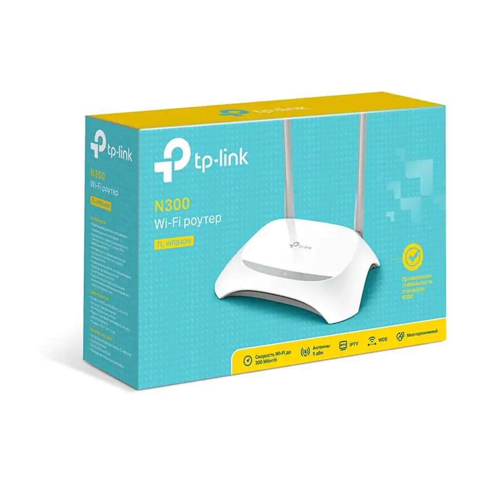 TL-WR840N. TP-LINK N-300MBPS 2-ANTENAS-INTERNAS 4-LAN 1-WAN 2.4GHZ ROUTER WIFI 4