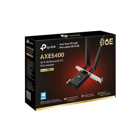 Archer-TXE72E. Adaptador PCIe AXE5400 WI-FI 6E Bluetooth 5.3 soporta ful estándar 802.11ax/ac/a/b/g/