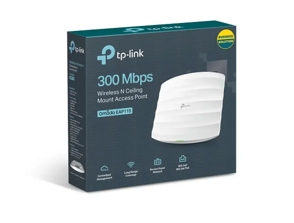 EAP115. Punto de acceso inalámbrico de montaje en techo de 300 Mbps compatible con Omada 3