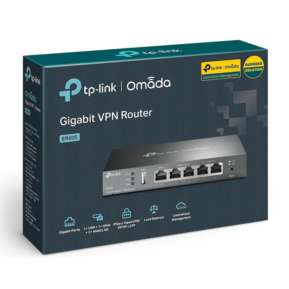 ER605. Router VPN Gigabit Omada 3 puertos WAN 1 USB WAN 4 puertos LAN 3