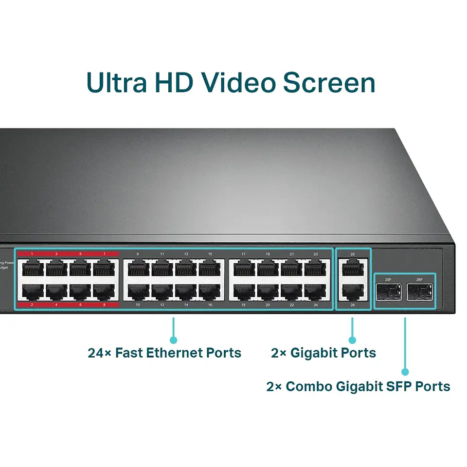 TL-SL1226P. Switch de 24 puertos a 10/100Mbps + 2 puertos Gigabit 1