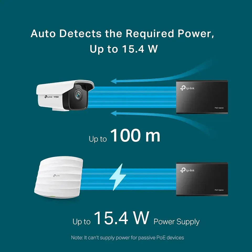 TL-POE150S. INYECTOR POE TP-LINK. 48VDC. 15.4W 802.3AF 4