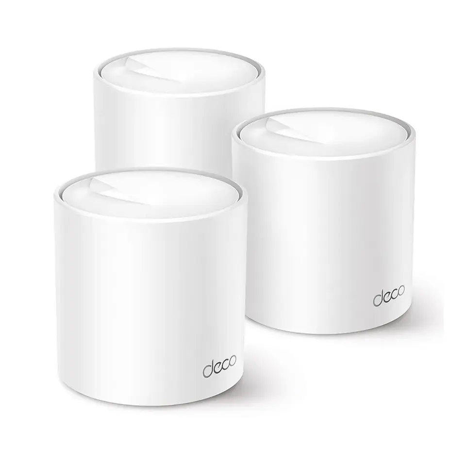 Deco X50(3-pack). Pack 3 Router WiFi 6 Home Mesh AX3000 doble banda (2402Mbps en 5GHz y 574Mbps en 2.4GHz) MU-MIMO 2x2 3 puertos 1Gb 1